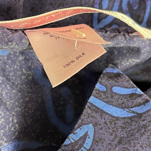 VICTORIA'S Secret Blue Silk Button Down Blouse M - Picture 6 of 6